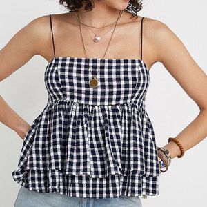 Urban Outfitters Navy Checked Tank – M (EUC)